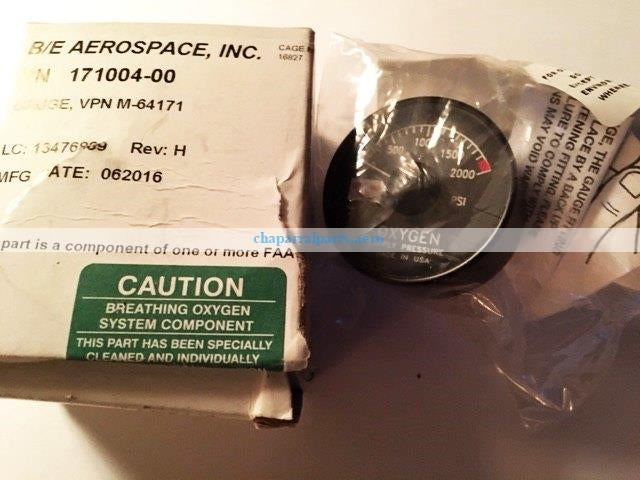 171004-00 gauge oxygen Beechcraft NEW