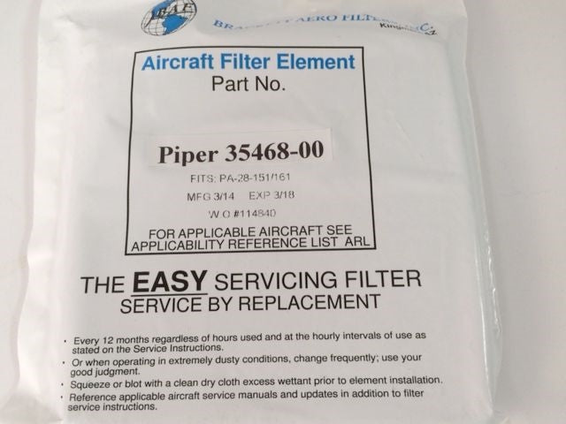 35468-00 element air filter Piper Aircraft NEW